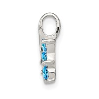 Sterling Silver Blue Topaz Chain Slide Pendant view 2