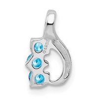 Sterling Silver Blue Topaz Chain Slide Pendant view 3