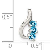 Sterling Silver Blue Topaz Chain Slide Pendant view 4