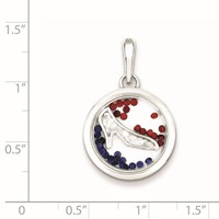 Sterling Silver Rhodium-plated High Heel Shoe & Floating Beads Pendant view 2