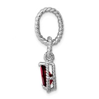 Sterling Garnet Pear Twisted Pendant view 2