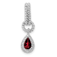 Sterling Garnet Pear Twisted Pendant view 4