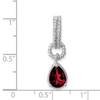 Sterling Garnet Pear Twisted Pendant view 3