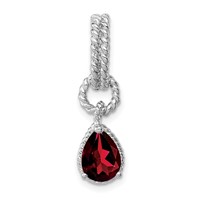 Sterling Garnet Pear Twisted Pendant view 1
