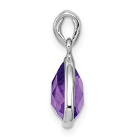 Sterling Silver Rhodium-plated Amethyst Pendant view 2