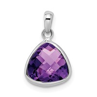 Sterling Silver Rhodium-plated Amethyst Pendant view 3