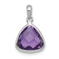 Sterling Silver Rhodium-plated Amethyst Pendant view 1