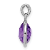 Sterling Silver Rhodium-plated Amethyst Pendant view 2