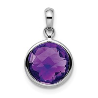 Sterling Silver Rhodium-plated Amethyst Pendant view 4