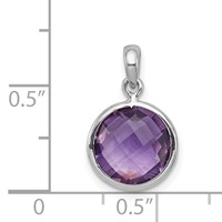 Sterling Silver Rhodium-plated Amethyst Pendant view 3