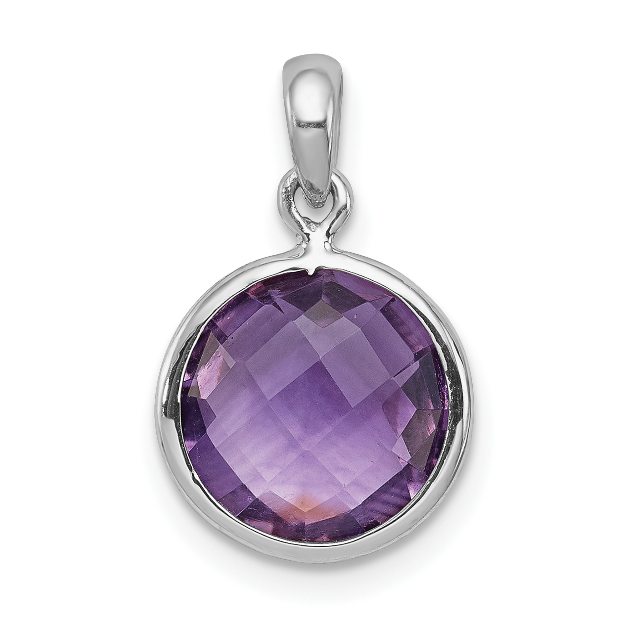 Sterling Silver Rhodium-plated Amethyst Pendant (QP2897AM)