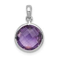 Sterling Silver Rhodium-plated Amethyst Pendant view 1