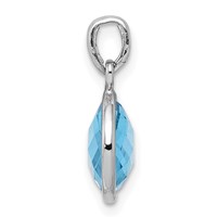 Sterling Silver Rhodium-plated Blue Topaz Pendant view 2