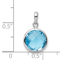 Sterling Silver Rhodium-plated Blue Topaz Pendant view 3