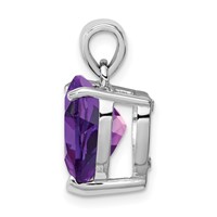 Sterling Silver Rhodium-plated Amethyst Pendant view 2