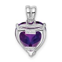 Sterling Silver Rhodium-plated Amethyst Pendant view 4