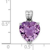 Sterling Silver Rhodium-plated Amethyst Pendant view 3