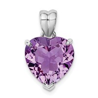 Sterling Silver Rhodium-plated Amethyst Pendant view 1