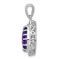 Sterling Silver Rhodium-plated Amethyst Pendant view 2
