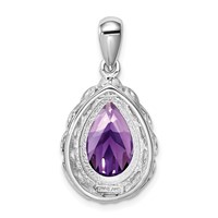 Sterling Silver Rhodium-plated Amethyst Pendant view 4