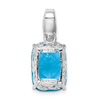 Sterling Silver Rhodium-plated Blue Topaz Pendant view 4