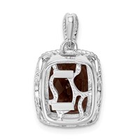 Sterling Silver Rhodium-plated Smoky Quartz Pendant view 4