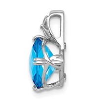 Sterling Silver Rhodium-plated Blue Topaz Pendant view 2