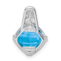Sterling Silver Rhodium-plated Blue Topaz Pendant view 4