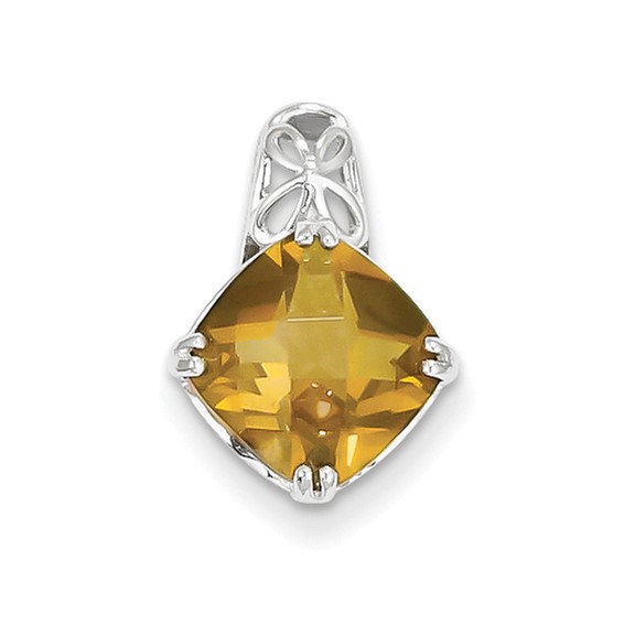 Sterling Silver Whiskey Quartz Pendant