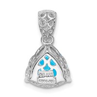 Sterling Silver Rhodium-plated Blue Topaz Pendant view 4