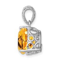 Sterling Silver Rhodium-plated Citrine Pendant view 2