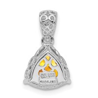 Sterling Silver Rhodium-plated Citrine Pendant view 4