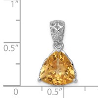 Sterling Silver Rhodium-plated Citrine Pendant view 3