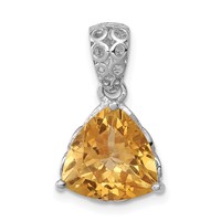 Sterling Silver Rhodium-plated Citrine Pendant view 1
