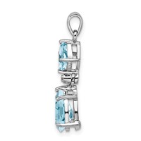 Sterling Silver Rhodium Plated Diamond & Light Swiss BT Pendant view 2
