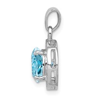 Sterling Silver Rhodium Plated Diamond & Light Swiss BT Pendant view 2