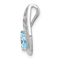 Sterling Silver Rhodium Plated Diamond and Light Swiss BT Pendant view 2