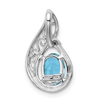 Sterling Silver Rhodium Plated Diamond and Light Swiss BT Pendant view 4
