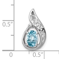 Sterling Silver Rhodium Plated Diamond and Light Swiss BT Pendant view 3