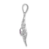 Sterling Silver Rhodium-plated Amethyst Pendant view 2