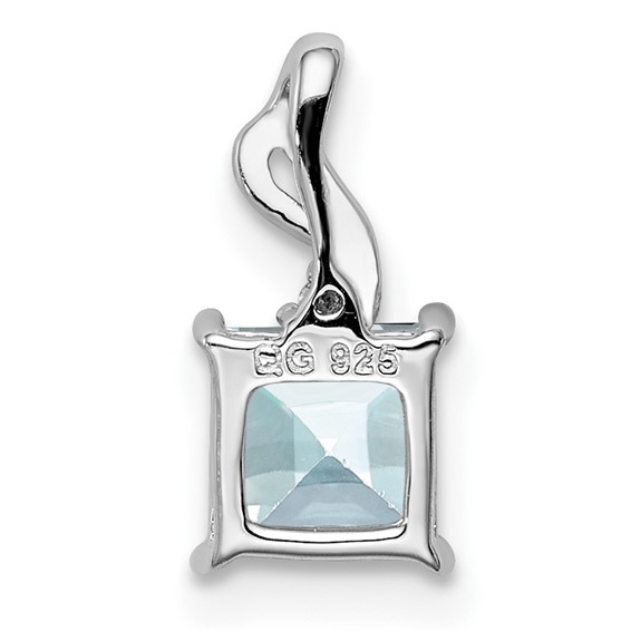 Square Gemstone & Diamond Pendants