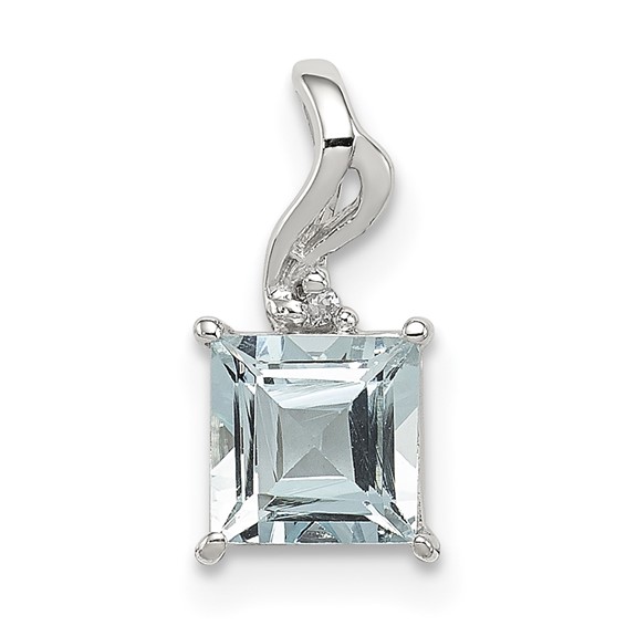 Square Gemstone & Diamond Pendants