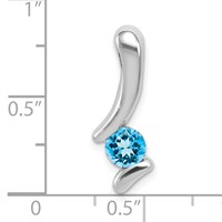 Sterling Silver Rhodium-plated Blue Topaz Pendant view 3