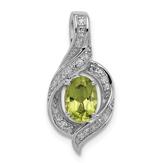 Oval Gemstone & Diamond Pendants
