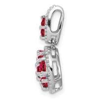 Sterling Silver Rhodium-plated & Ruby Circle Pendant view 2