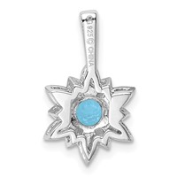 Sterling Silver Rhodium-plated Diamond & Light Blue Topaz Pendant view 4