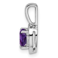 Sterling Silver Rhodium-plated Diamond and Amethyst Pendant view 2