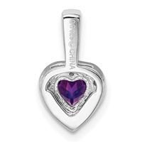 Sterling Silver Rhodium-plated Diamond and Amethyst Pendant view 4