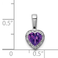 Sterling Silver Rhodium-plated Diamond and Amethyst Pendant view 3