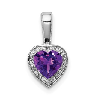 Gemstone & Diamond Heart Halo Pendants